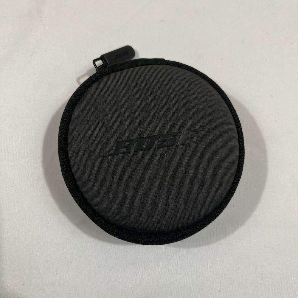 Bose Headphone Carrying Case Black Round Zippered Pouch Travel Case